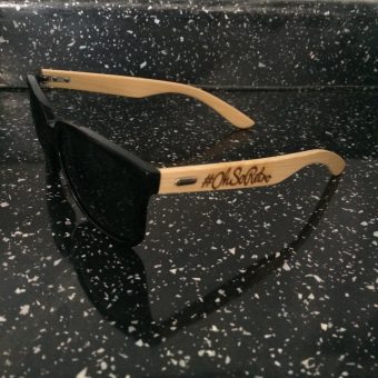#OhSoRetro Black Lensed Bamboo Armed Sunglasses - Image 8