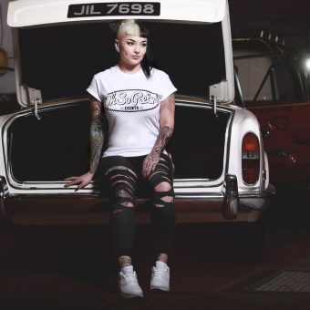 White/Black Oval Logo Tshirt