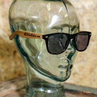 #OhSoRetro Black Lensed Bamboo Armed Sunglasses