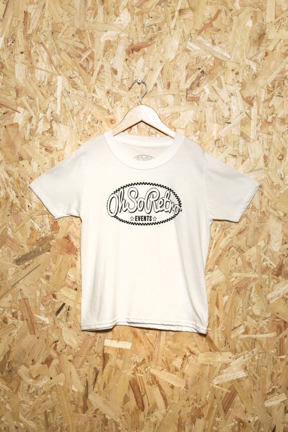Kids White Oval Logo Tshirt