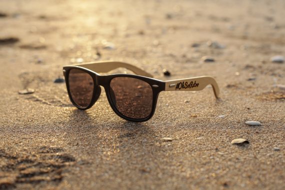 #OhSoRetro Black Lensed Bamboo Armed Sunglasses - Image 6