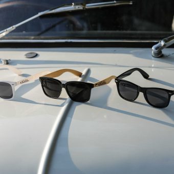 #OhSoRetro Black Lensed Bamboo Armed Sunglasses - Image 9