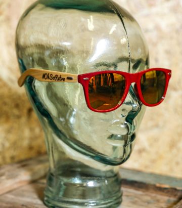 #OhSoRetro All Red Bamboo Armed Sunglasses