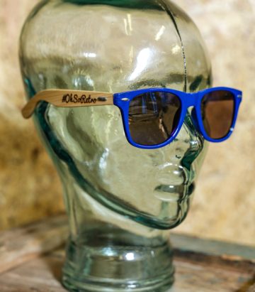 #OhSoRetro All Blue Bamboo Armed Sunglasses