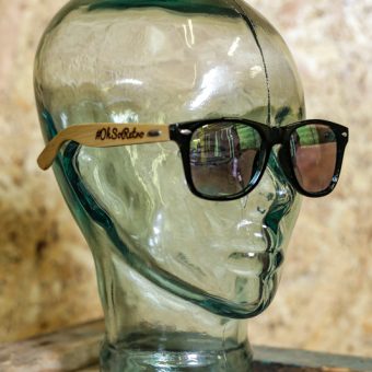 #OhSoRetro Purple Lensed Bamboo Armed Sunglasses