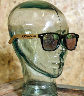 #OhSoRetro Purple Lensed Bamboo Armed Sunglasses