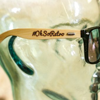 #OhSoRetro Purple Lensed Bamboo Armed Sunglasses - Image 2