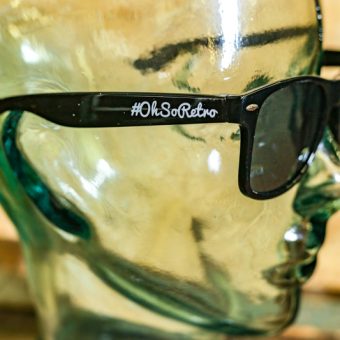 #OhSoRetro Gloss Black Plastic Sunglasses - Image 2