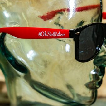 #OhSoRetro Red & Black Two Tone Plastic Sunglasses - Image 2