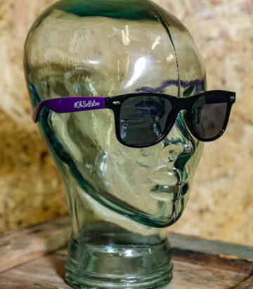 #OhSoRetro Purple and Black Two Tone Plastic Sunglasses