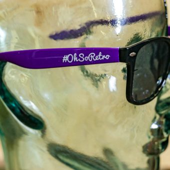 #OhSoRetro Purple and Black Two Tone Plastic Sunglasses - Image 2