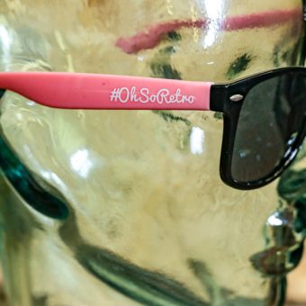 #OhSoRetro Pale Pink and Black Two Tone Plastic Sunglasses - Image 2