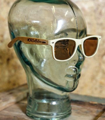 #OhSoRetro Coffee & Cream Bamboo Armed Sunglasses