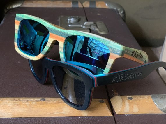 #OhSoRetro Coloured Skatewood Polarised Lensed Sunglasses - Image 5