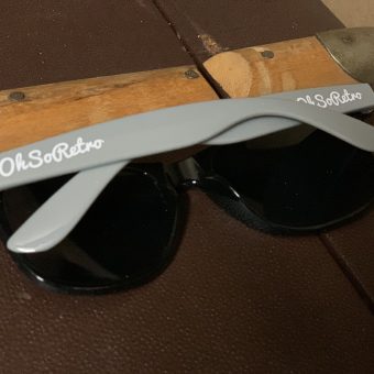 #OhSoRetro Grey and Black Two Tone Plastic Sunglasses - Image 3