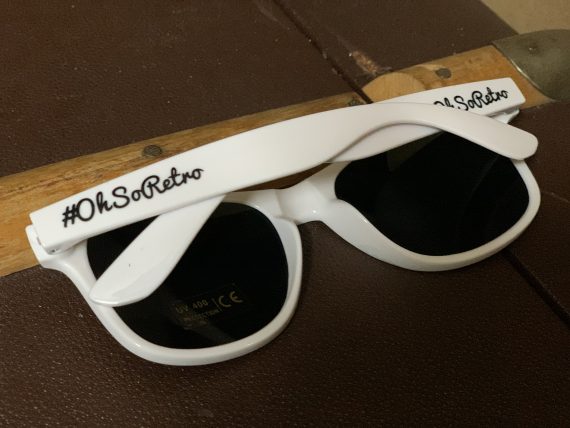 #OhSoRetro White Plastic Sunglasses - Image 4