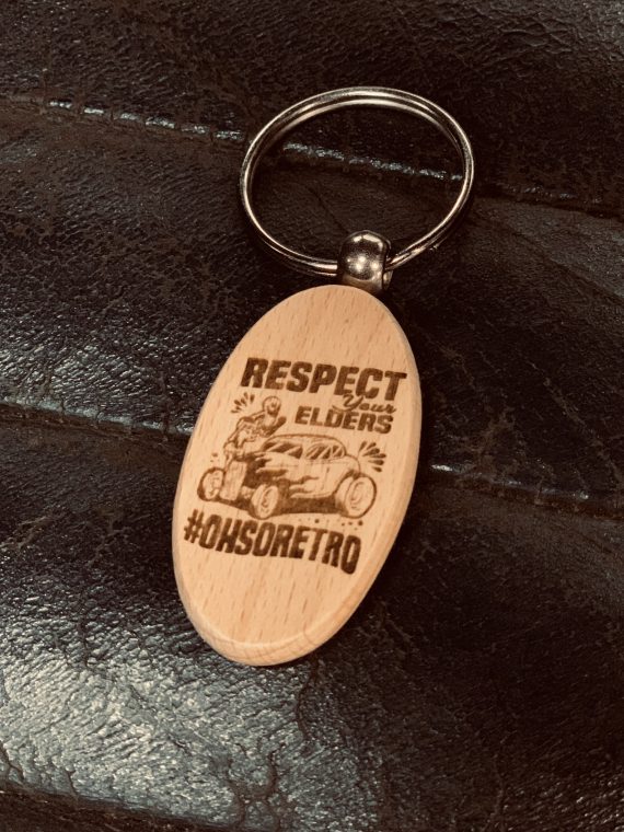 Respect Your Elders Wooden Keyring