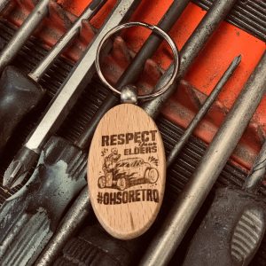 Respect Your Elders Wooden Keyring - Image 2