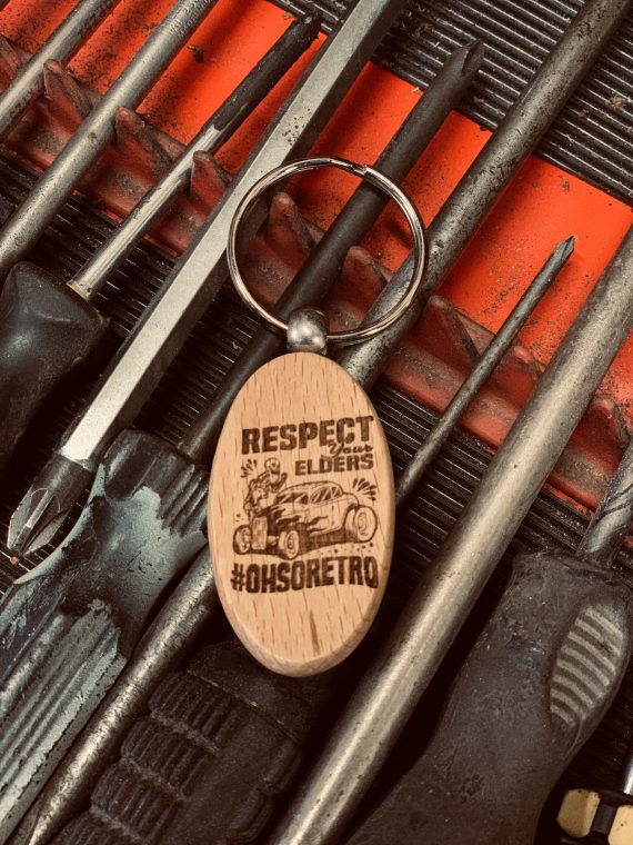 Respect Your Elders Wooden Keyring - Image 2