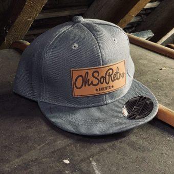 Kids Brown Leather Rectangle Patch Snapback (Black/Grey/Pink) - Image 9