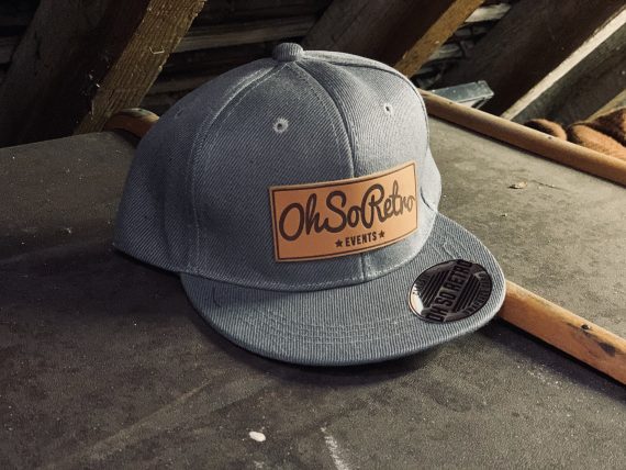 Kids Brown Leather Rectangle Patch Snapback (Black/Grey/Pink) - Image 9