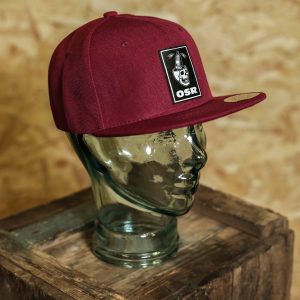 Skull Spark Plug Patch Snapback (Burgundy or Grey) - Image 3