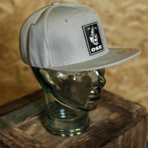 Skull Spark Plug Patch Snapback (Burgundy or Grey) - Image 4
