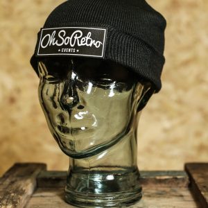 Kids Black Rectangle Leather Patch Beanie (Black or Grey) - Image 2