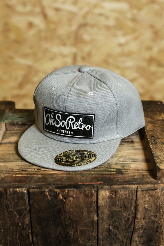 Kids Black Leather Rectangle Patch Snapback (Black/Grey/Pink) - Image 2